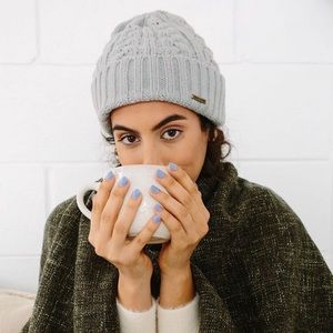 Satin lined knit beanie warm foldover